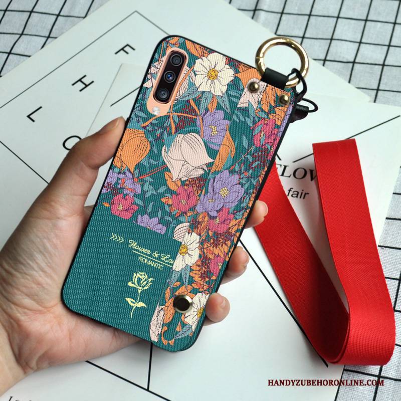 Hülle Samsung Galaxy A90 5g Silikon Persönlichkeit Blumen, Case Samsung Galaxy A90 5g Taschen Hängende Verzierungen Anti-sturz