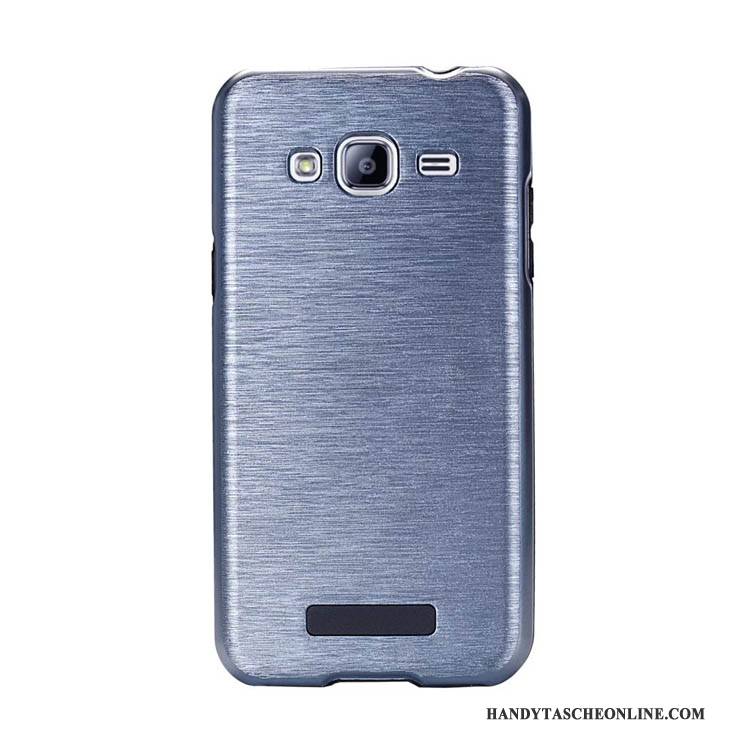 Hülle Samsung Galaxy J3 2015 Kreativ Seide Einfach, Case Samsung Galaxy J3 2015 Schutz Lila Handyhüllen