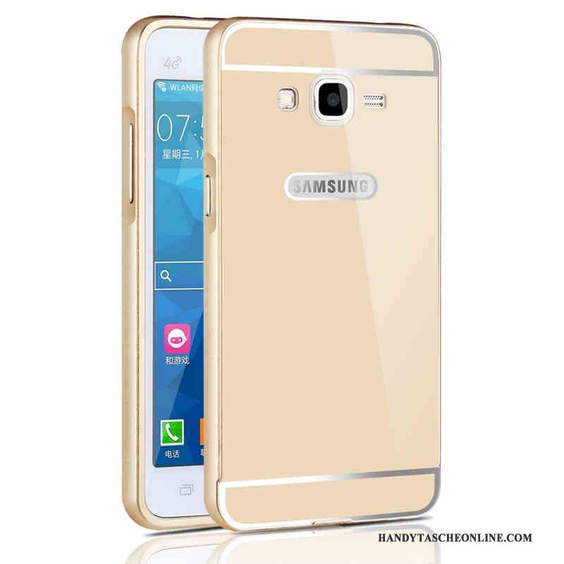 Hülle Samsung Galaxy J3 2015 Metall Anti-sturz Schwer, Case Samsung Galaxy J3 2015 Schutz Grenze Silber