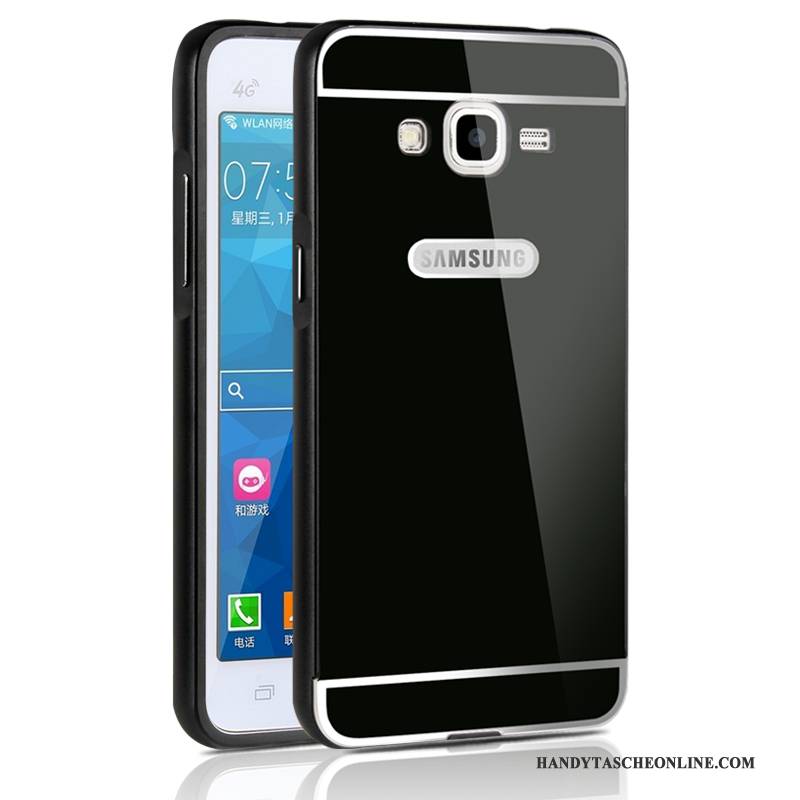 Hülle Samsung Galaxy J3 2015 Metall Anti-sturz Schwer, Case Samsung Galaxy J3 2015 Schutz Grenze Silber