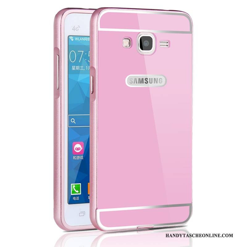 Hülle Samsung Galaxy J3 2015 Metall Anti-sturz Schwer, Case Samsung Galaxy J3 2015 Schutz Grenze Silber