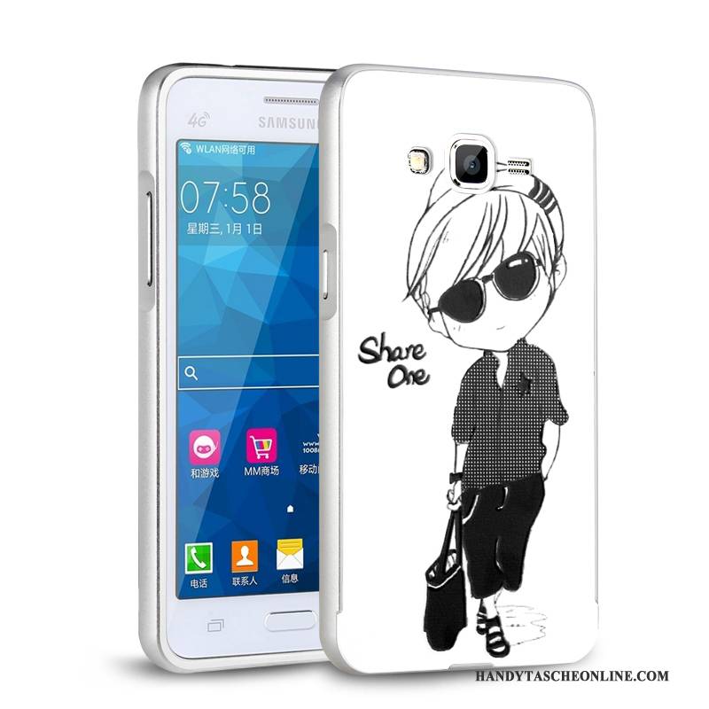 Hülle Samsung Galaxy J3 2015 Metall Anti-sturz Schwer, Case Samsung Galaxy J3 2015 Schutz Grenze Silber