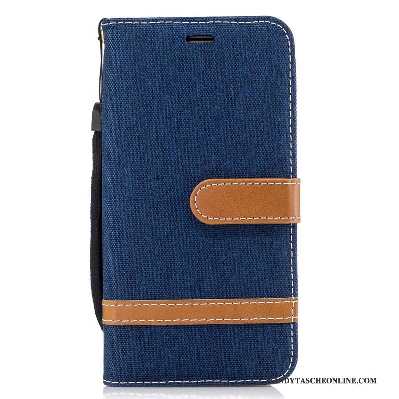 Hülle Samsung Galaxy J3 2016 Folio Denim Trend, Case Samsung Galaxy J3 2016 Lederhülle Lila