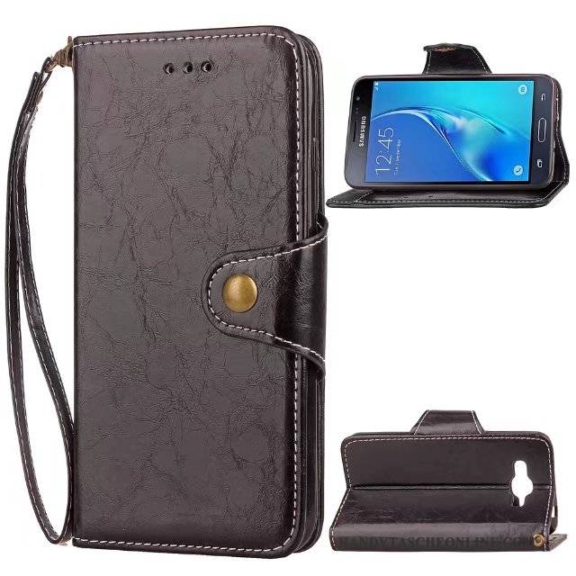 Hülle Samsung Galaxy J3 2016 Folio Handyhüllen Business, Case Samsung Galaxy J3 2016 Lederhülle Anti-sturz