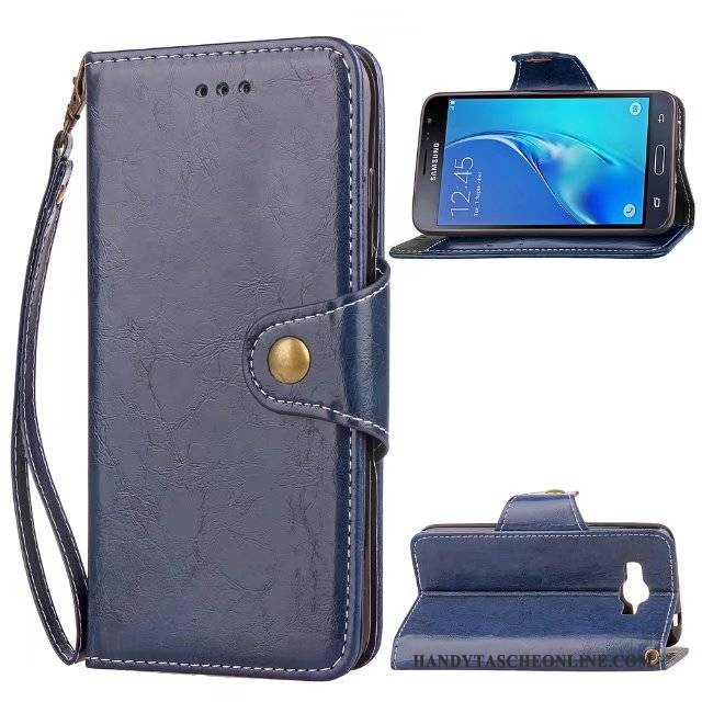 Hülle Samsung Galaxy J3 2016 Folio Handyhüllen Business, Case Samsung Galaxy J3 2016 Lederhülle Anti-sturz