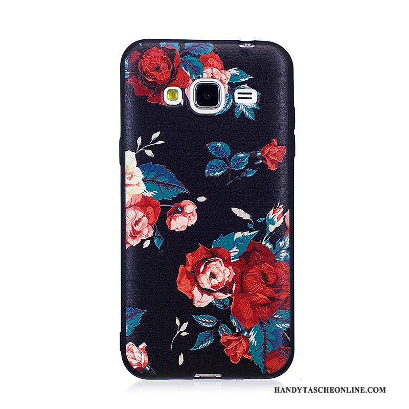 Hülle Samsung Galaxy J3 2016 Prägung Trend Handyhüllen, Case Samsung Galaxy J3 2016 Gemalt Blau