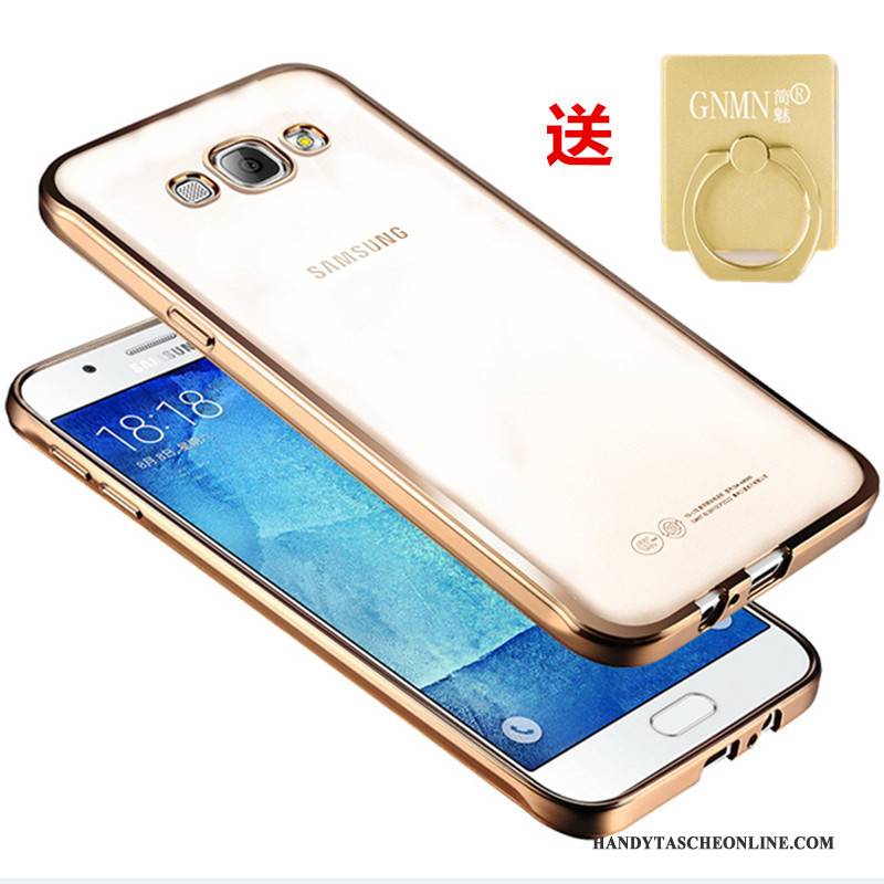 Hülle Samsung Galaxy J3 2016 Schutz Transparent Handyhüllen, Case Samsung Galaxy J3 2016 Weiche Gold