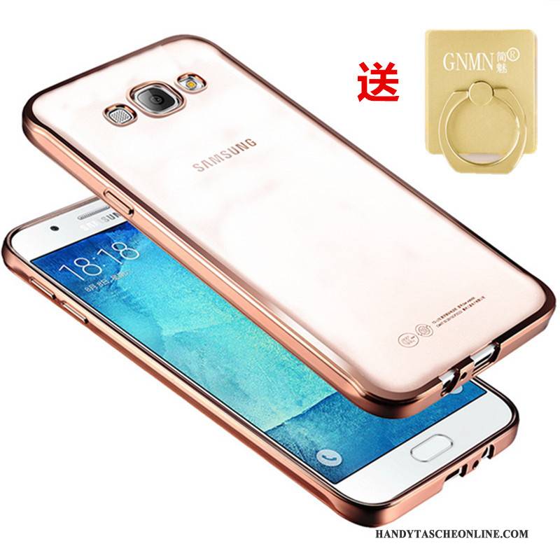 Hülle Samsung Galaxy J3 2016 Schutz Transparent Handyhüllen, Case Samsung Galaxy J3 2016 Weiche Gold