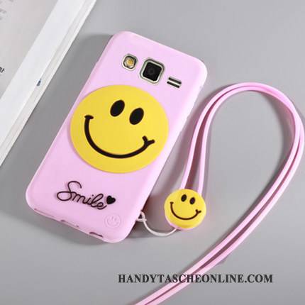 Hülle Samsung Galaxy J3 2016 Weiche Hängende Verzierungen Rosa, Case Samsung Galaxy J3 2016 Karikatur Handyhüllen