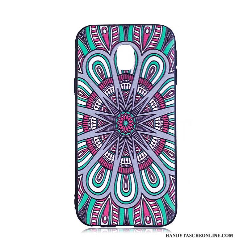 Hülle Samsung Galaxy J3 2017 Gemalt Blau Handyhüllen, Case Samsung Galaxy J3 2017 Weiche Trend