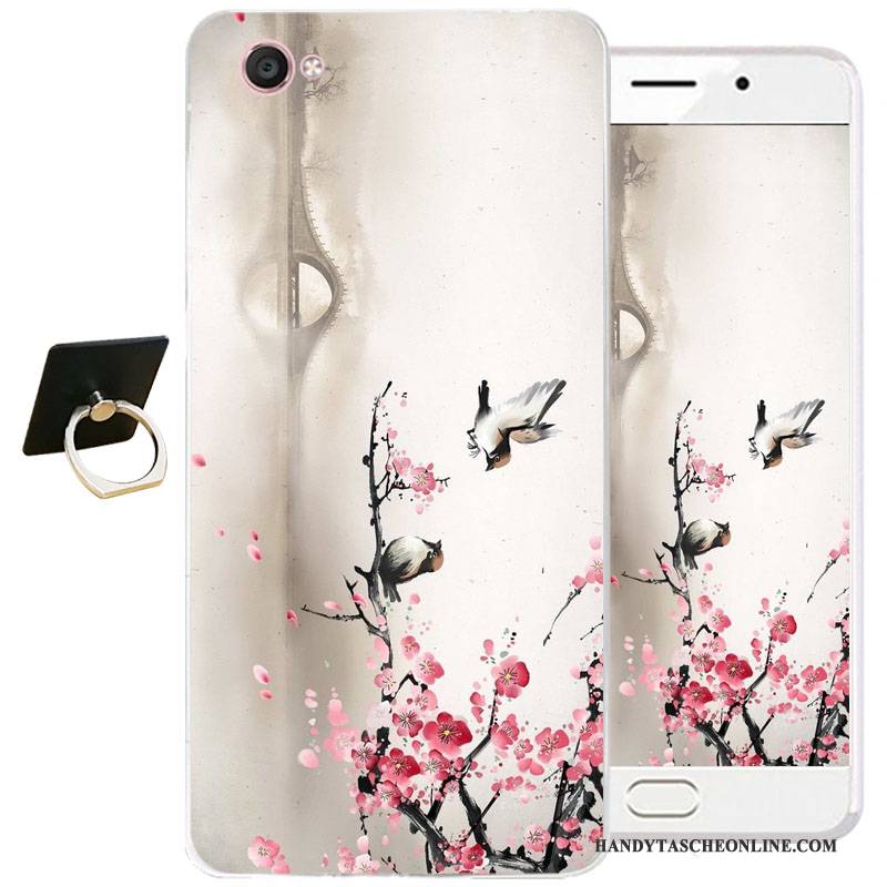 Hülle Samsung Galaxy J3 2017 Schutz Chinesische Art Handyhüllen, Case Samsung Galaxy J3 2017 Taschen Blau Tintenmalerei