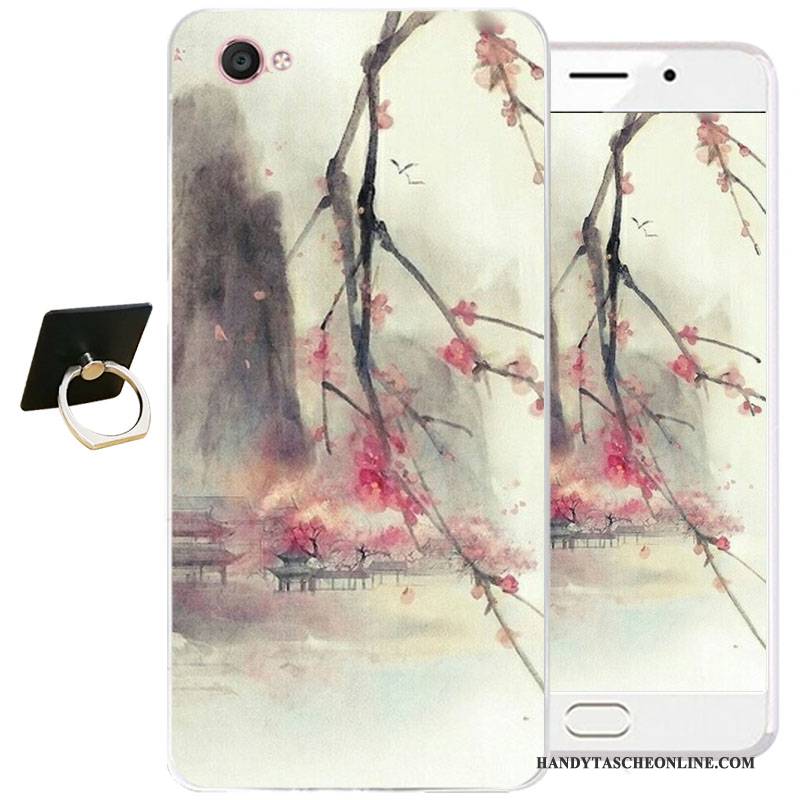 Hülle Samsung Galaxy J3 2017 Schutz Chinesische Art Handyhüllen, Case Samsung Galaxy J3 2017 Taschen Blau Tintenmalerei