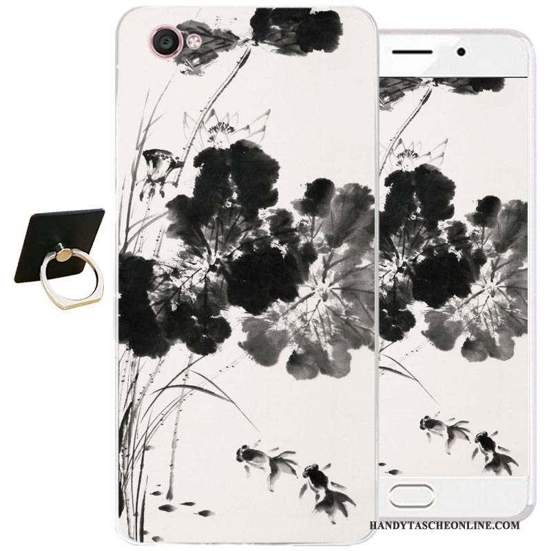 Hülle Samsung Galaxy J3 2017 Schutz Chinesische Art Handyhüllen, Case Samsung Galaxy J3 2017 Taschen Blau Tintenmalerei