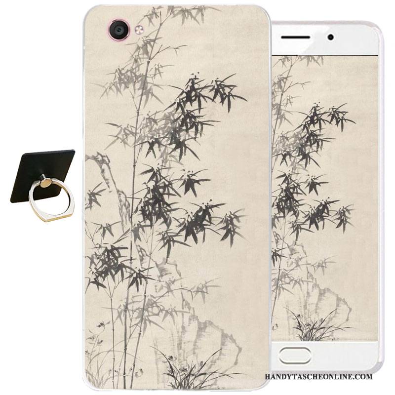 Hülle Samsung Galaxy J3 2017 Schutz Chinesische Art Handyhüllen, Case Samsung Galaxy J3 2017 Taschen Blau Tintenmalerei