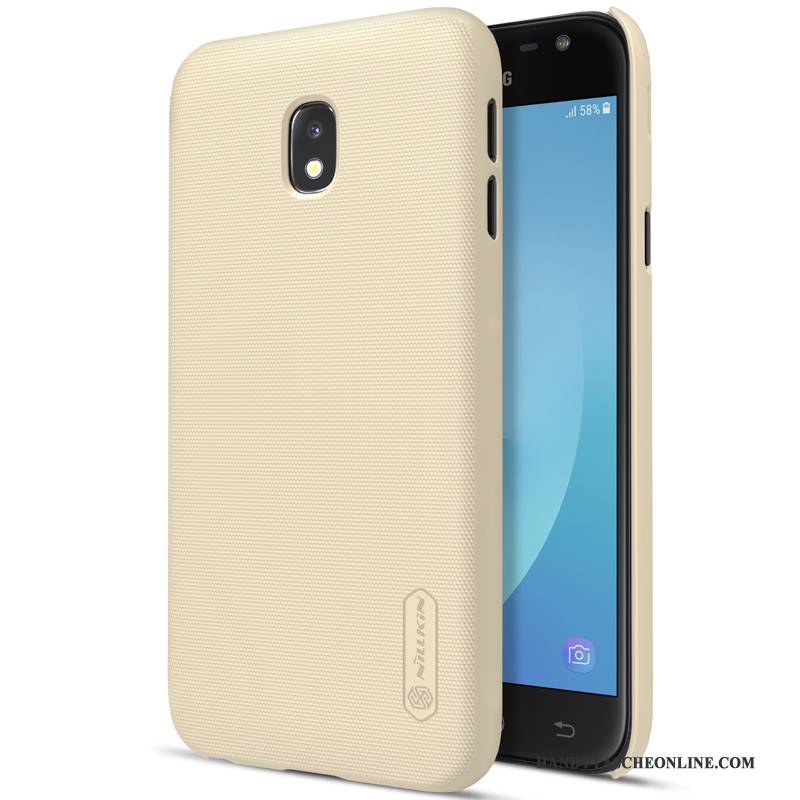 Hülle Samsung Galaxy J3 2017 Schutz Nubuck Rutschfest, Case Samsung Galaxy J3 2017 Gold Handyhüllen