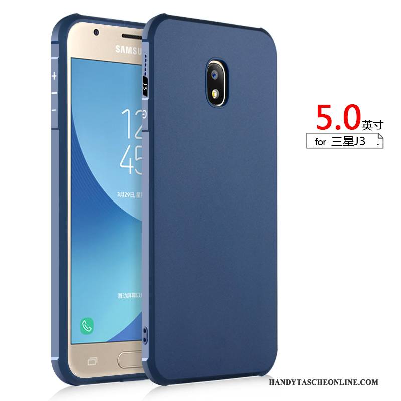 Hülle Samsung Galaxy J3 2017 Silikon Anti-sturz Schwarz, Case Samsung Galaxy J3 2017 Schutz Handyhüllen