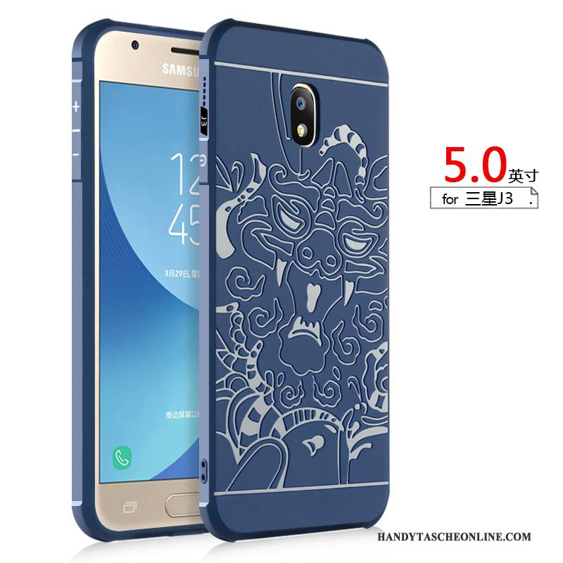 Hülle Samsung Galaxy J3 2017 Silikon Anti-sturz Schwarz, Case Samsung Galaxy J3 2017 Schutz Handyhüllen