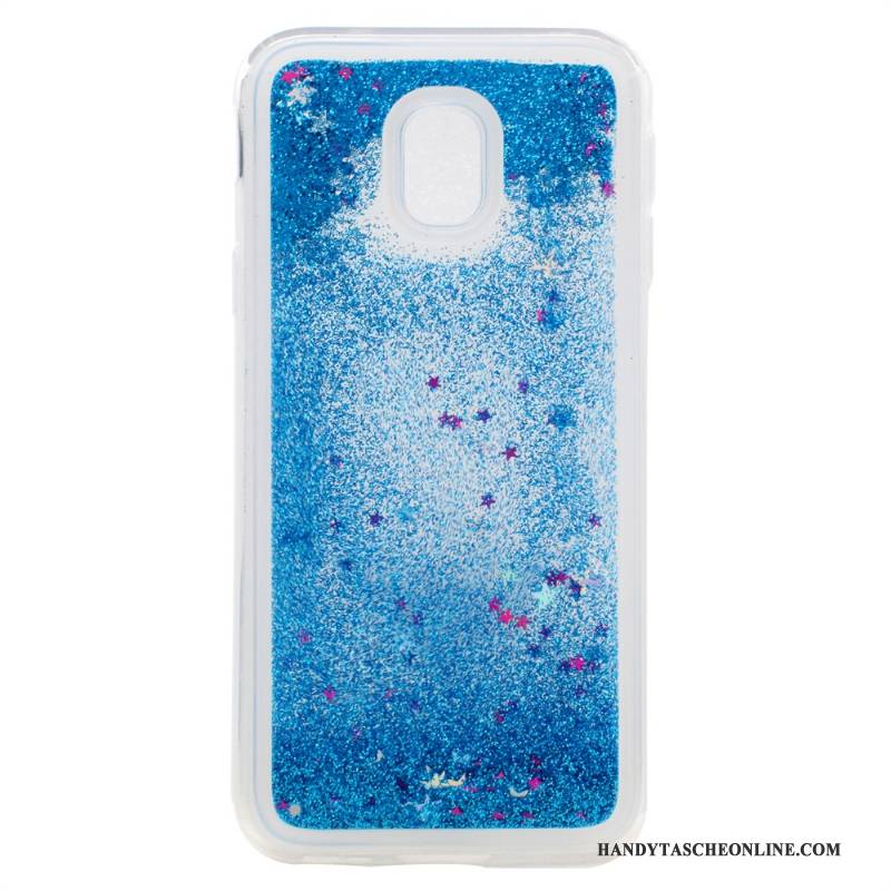 Hülle Samsung Galaxy J3 2017 Silikon Treibsand Blau, Case Samsung Galaxy J3 2017 Taschen Handyhüllen Anti-sturz