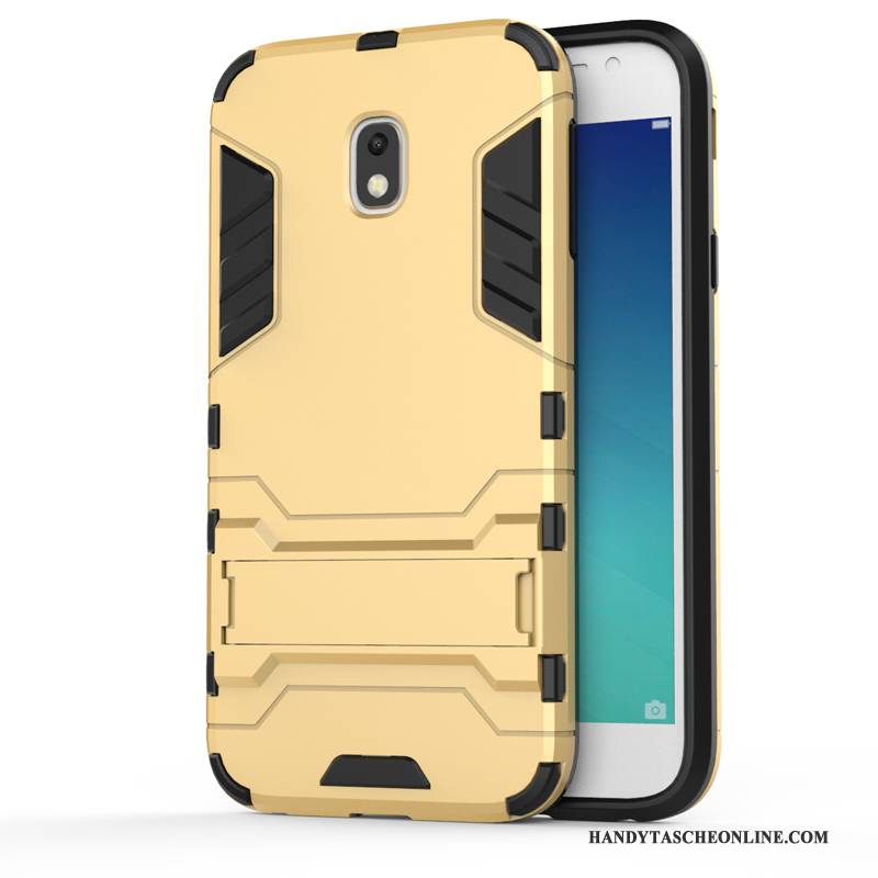 Hülle Samsung Galaxy J3 2017 Taschen Anti-sturz Schwer, Case Samsung Galaxy J3 2017 Silikon Handyhüllen Gold