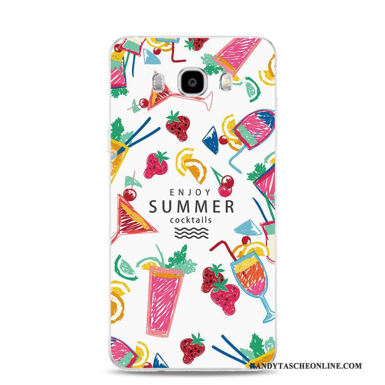 Hülle Samsung Galaxy J3 2017 Weiche Blumen Handyhüllen, Case Samsung Galaxy J3 2017 Prägung Rot Rosa