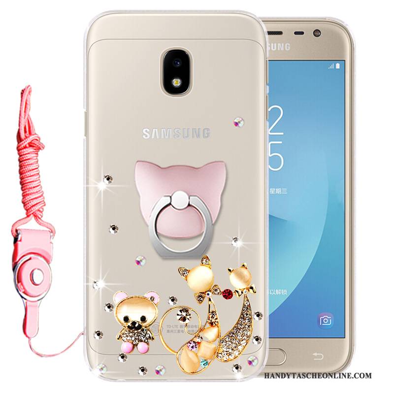 Hülle Samsung Galaxy J3 2017 Weiche Gold Handyhüllen, Case Samsung Galaxy J3 2017 Schutz Anti-sturz