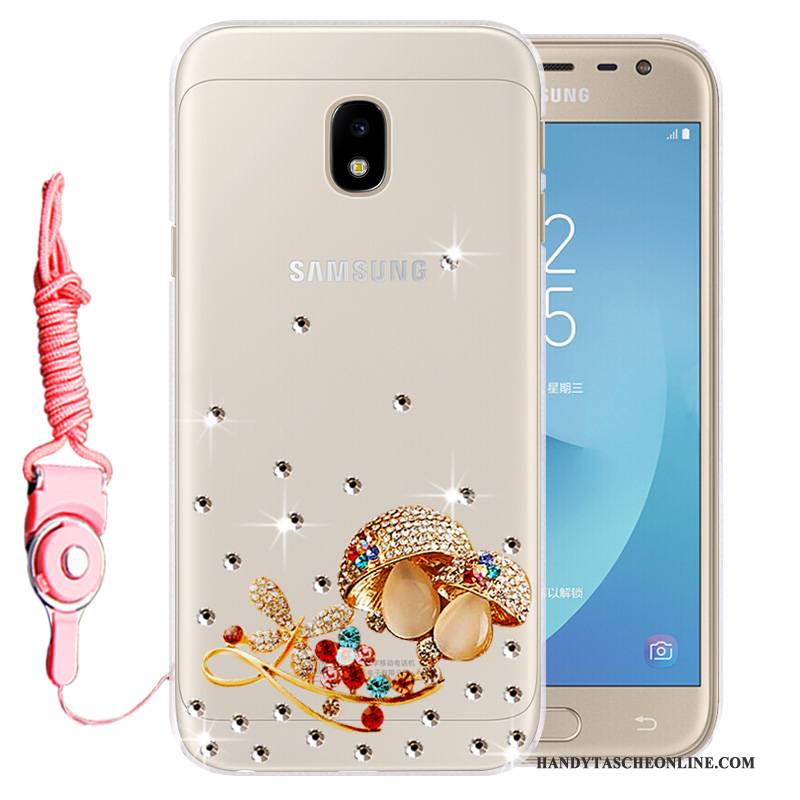 Hülle Samsung Galaxy J3 2017 Weiche Gold Handyhüllen, Case Samsung Galaxy J3 2017 Schutz Anti-sturz