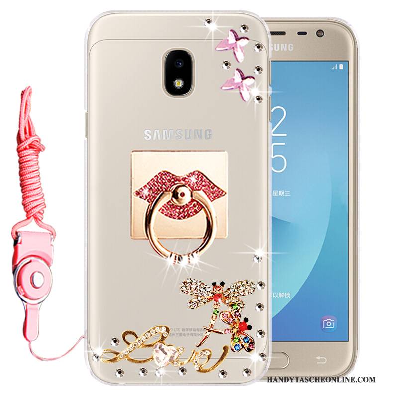 Hülle Samsung Galaxy J3 2017 Weiche Gold Handyhüllen, Case Samsung Galaxy J3 2017 Schutz Anti-sturz