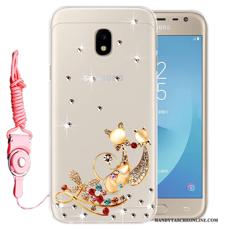 Hülle Samsung Galaxy J3 2017 Weiche Gold Handyhüllen, Case Samsung Galaxy J3 2017 Schutz Anti-sturz