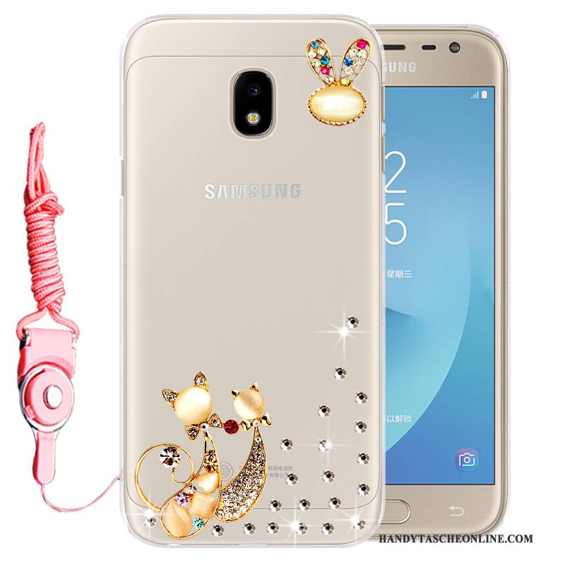 Hülle Samsung Galaxy J3 2017 Weiche Gold Handyhüllen, Case Samsung Galaxy J3 2017 Schutz Anti-sturz