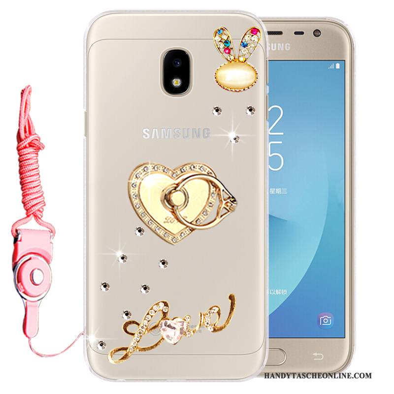 Hülle Samsung Galaxy J3 2017 Weiche Gold Handyhüllen, Case Samsung Galaxy J3 2017 Schutz Anti-sturz