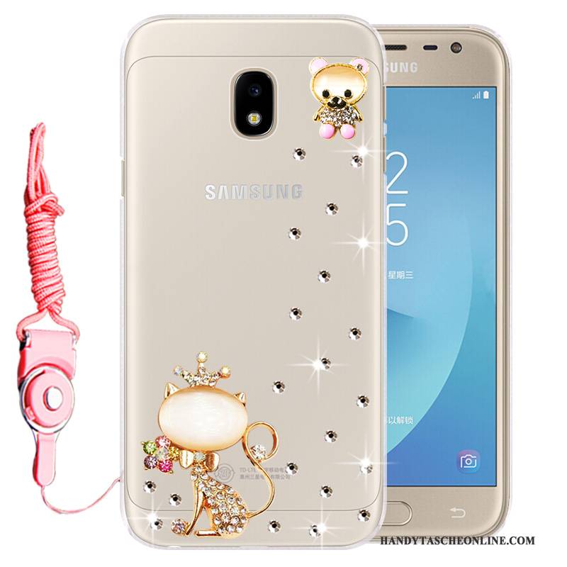 Hülle Samsung Galaxy J3 2017 Weiche Gold Handyhüllen, Case Samsung Galaxy J3 2017 Schutz Anti-sturz