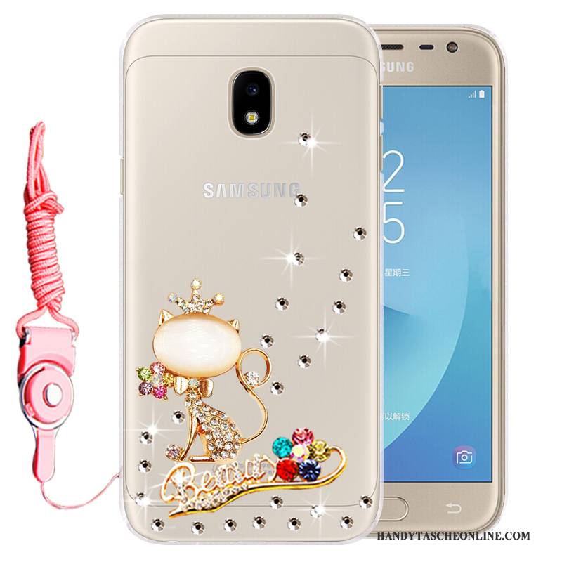 Hülle Samsung Galaxy J3 2017 Weiche Gold Handyhüllen, Case Samsung Galaxy J3 2017 Schutz Anti-sturz