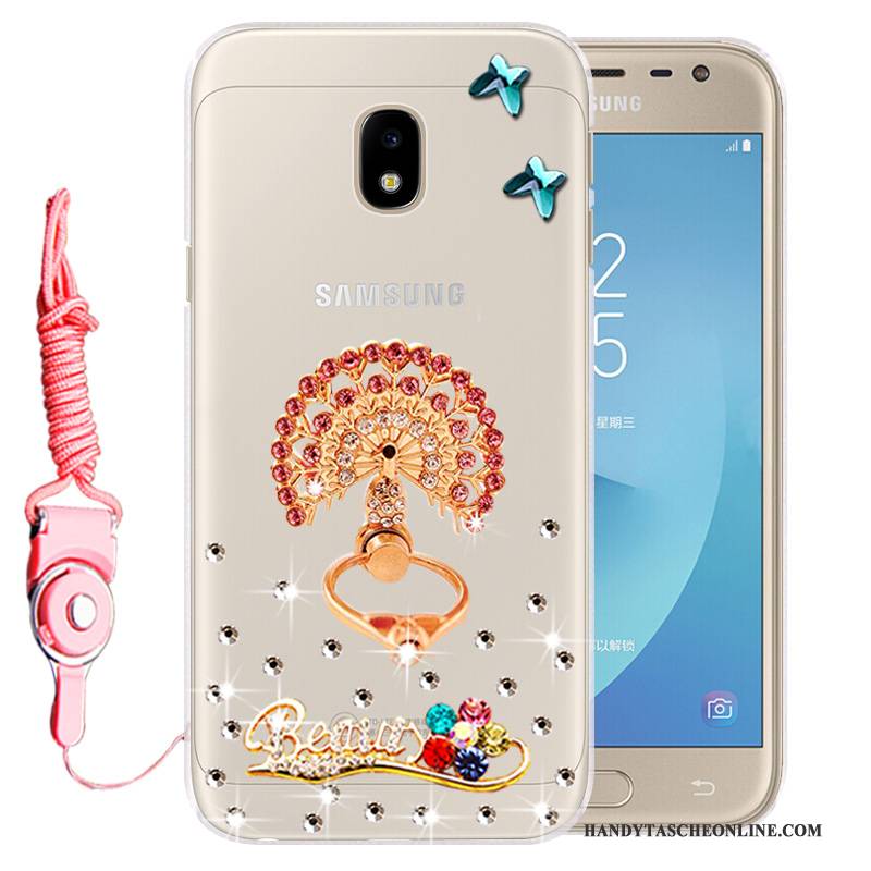 Hülle Samsung Galaxy J3 2017 Weiche Gold Handyhüllen, Case Samsung Galaxy J3 2017 Schutz Anti-sturz