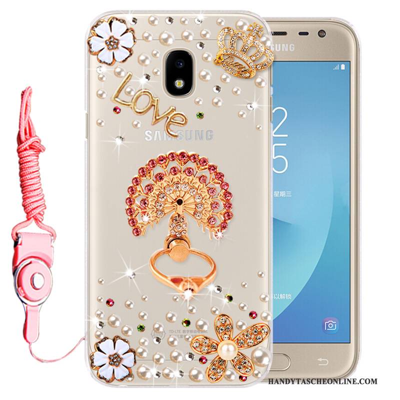 Hülle Samsung Galaxy J3 2017 Weiche Gold Handyhüllen, Case Samsung Galaxy J3 2017 Schutz Anti-sturz