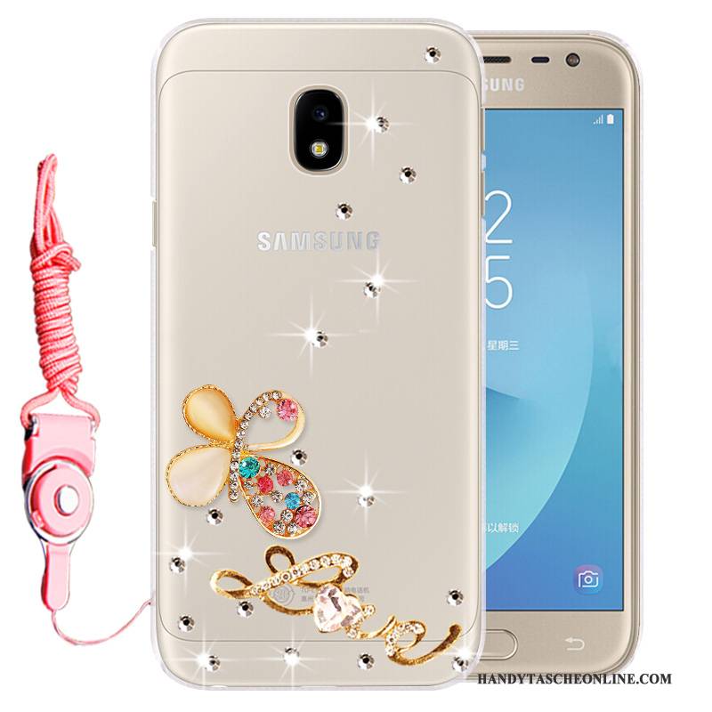 Hülle Samsung Galaxy J3 2017 Weiche Gold Handyhüllen, Case Samsung Galaxy J3 2017 Schutz Anti-sturz