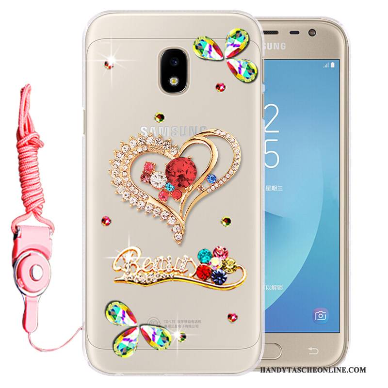 Hülle Samsung Galaxy J3 2017 Weiche Gold Handyhüllen, Case Samsung Galaxy J3 2017 Schutz Anti-sturz