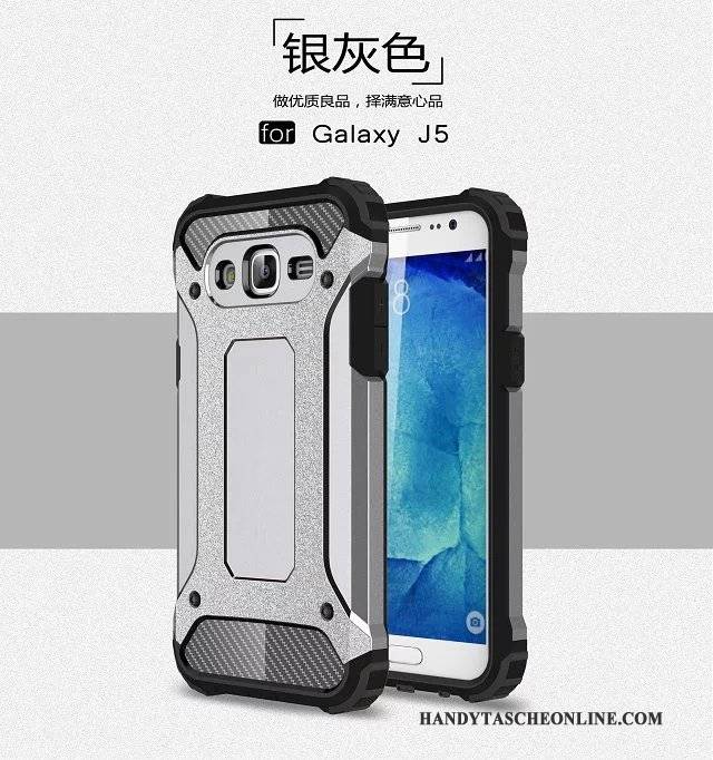 Hülle Samsung Galaxy J5 2015 Taschen Handyhüllen Rüstung, Case Samsung Galaxy J5 2015 Schutz Anti-sturz Grün