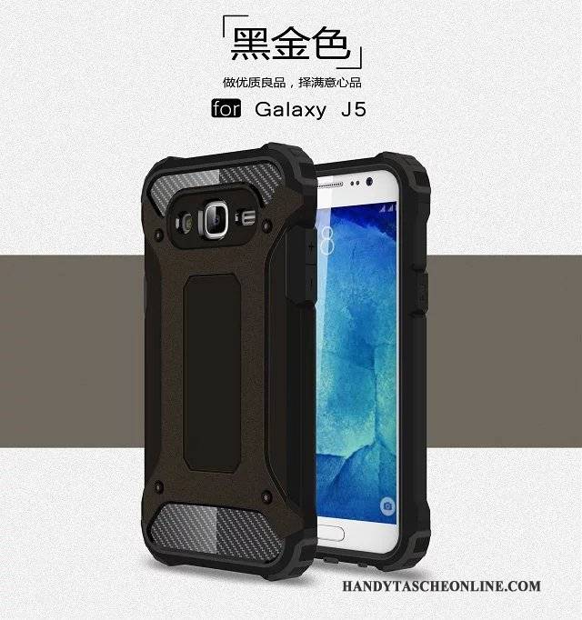 Hülle Samsung Galaxy J5 2015 Taschen Handyhüllen Rüstung, Case Samsung Galaxy J5 2015 Schutz Anti-sturz Grün