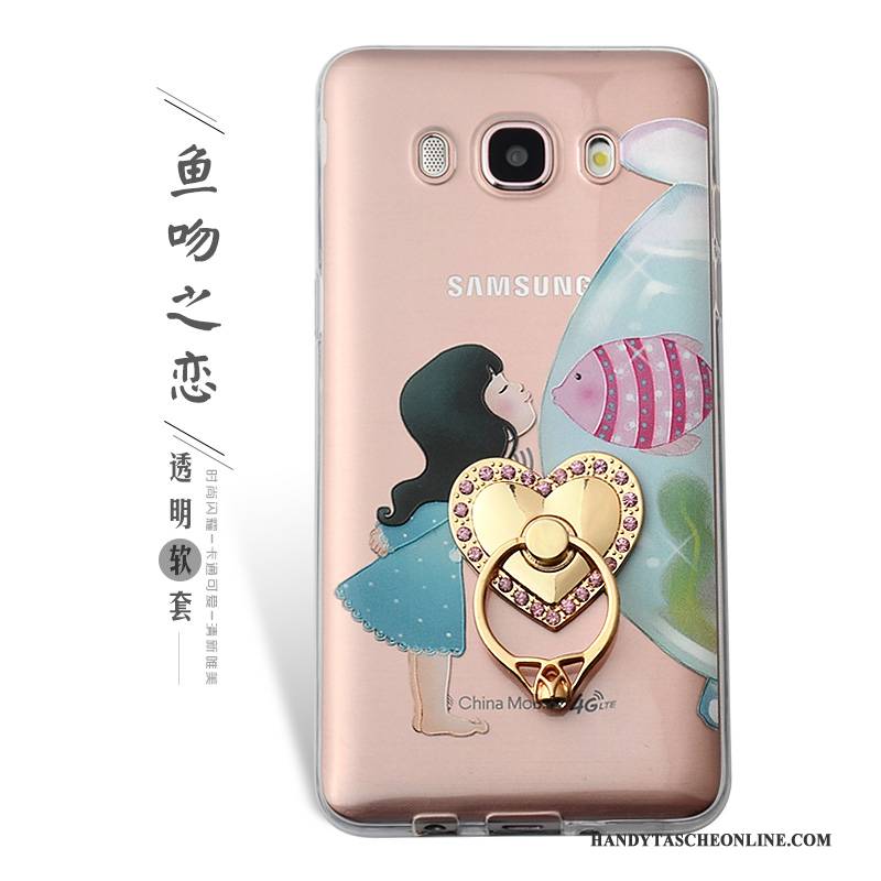 Hülle Samsung Galaxy J5 2016 Prägung Ring Grün, Case Samsung Galaxy J5 2016 Halterung Handyhüllen