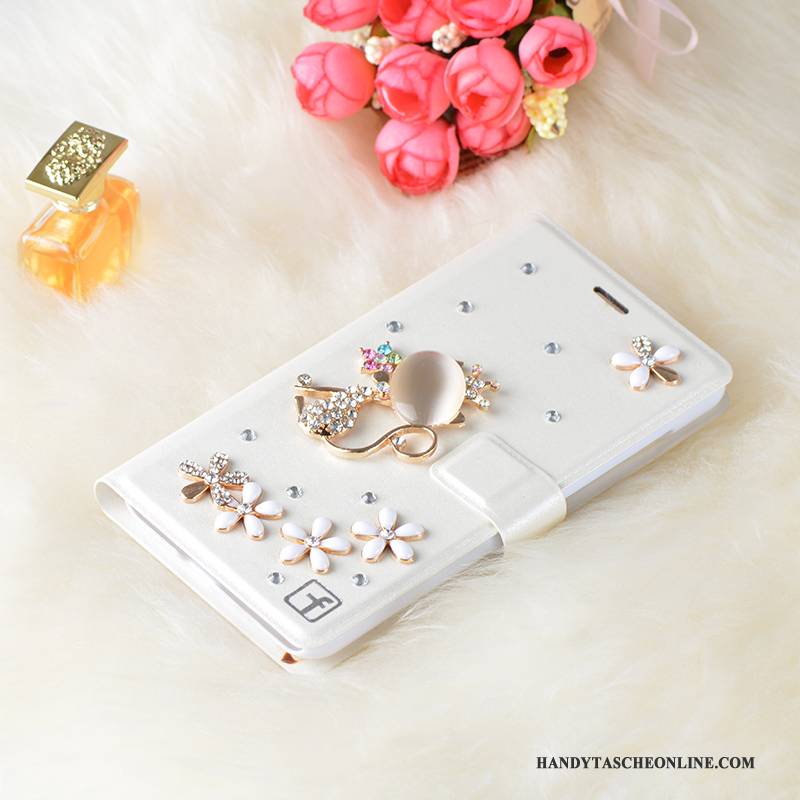 Hülle Samsung Galaxy J5 2016 Strass Weiß Handyhüllen, Case Samsung Galaxy J5 2016 Lederhülle Trend