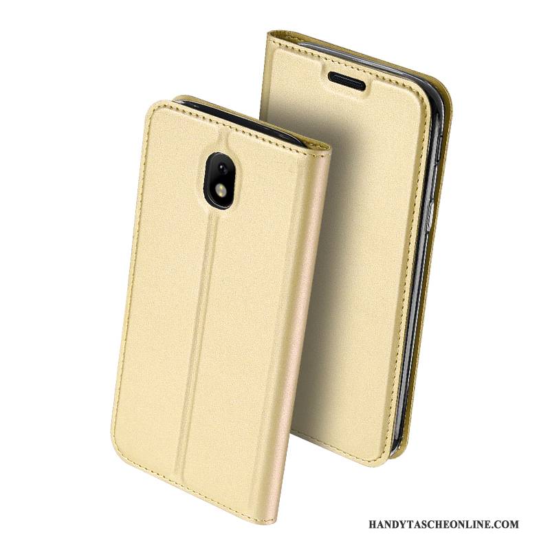 Hülle Samsung Galaxy J5 2017 Folio Handyhüllen Gold, Case Samsung Galaxy J5 2017 Taschen Anti-sturz Leicht