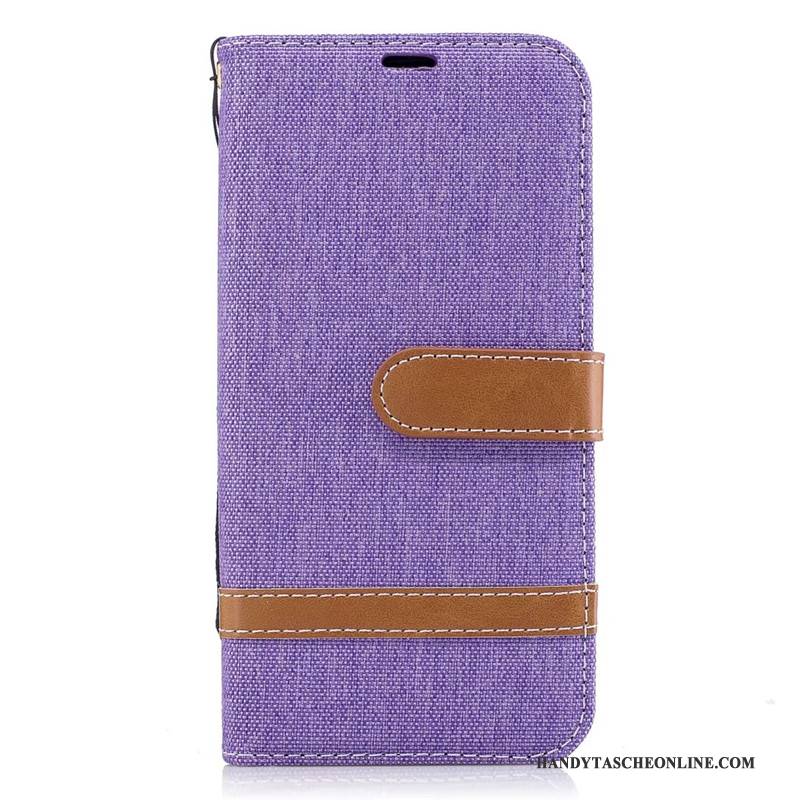 Hülle Samsung Galaxy J5 2017 Geldbörse Lila Denim, Case Samsung Galaxy J5 2017 Lederhülle