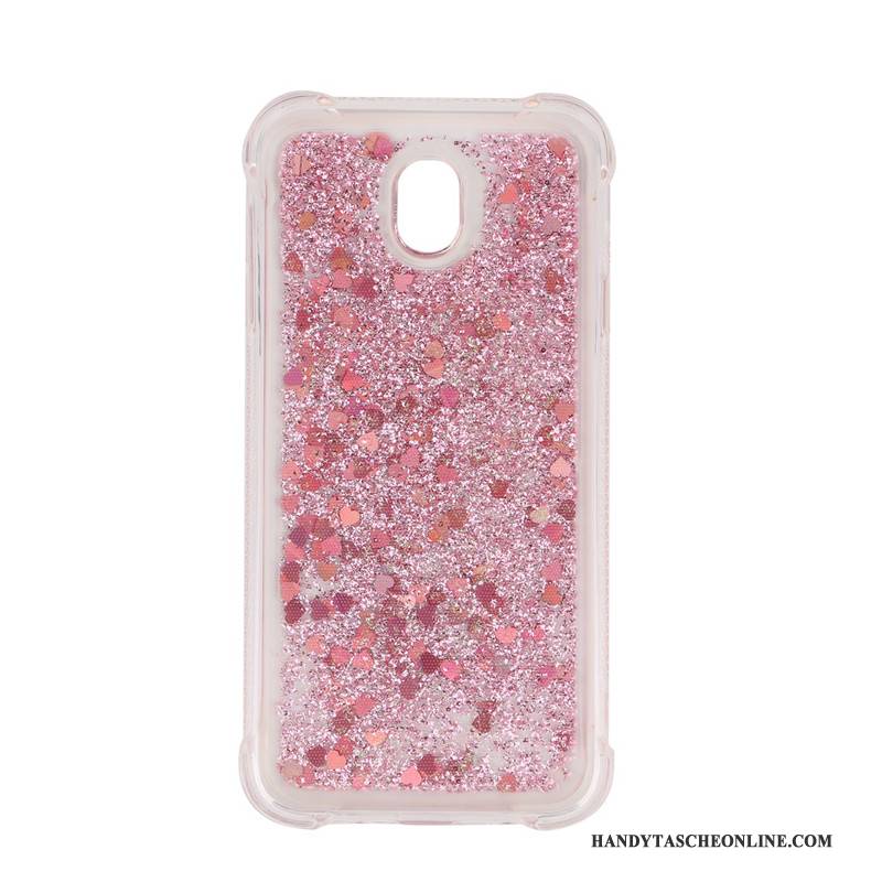 Hülle Samsung Galaxy J5 2017 Treibsand Flüssigkeit, Case Samsung Galaxy J5 2017 Anti-sturz Rosa