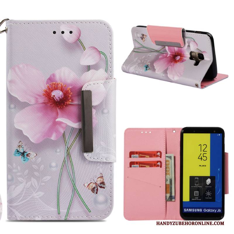 Hülle Samsung Galaxy J6 Folio Handyhüllen Anti-sturz, Case Samsung Galaxy J6 Weiche Lila