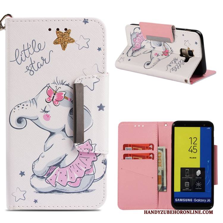 Hülle Samsung Galaxy J6 Folio Handyhüllen Anti-sturz, Case Samsung Galaxy J6 Weiche Lila