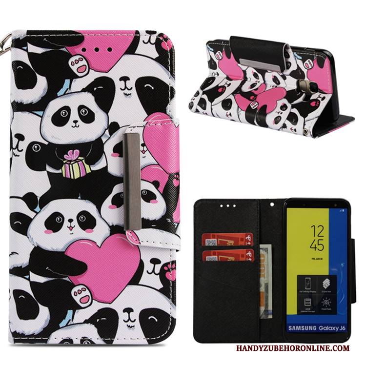 Hülle Samsung Galaxy J6 Folio Handyhüllen Anti-sturz, Case Samsung Galaxy J6 Weiche Lila