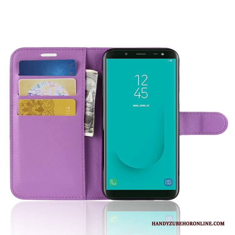 Hülle Samsung Galaxy J6 Geldbörse Karte Blau, Case Samsung Galaxy J6 Schutz Handyhüllen Anti-sturz