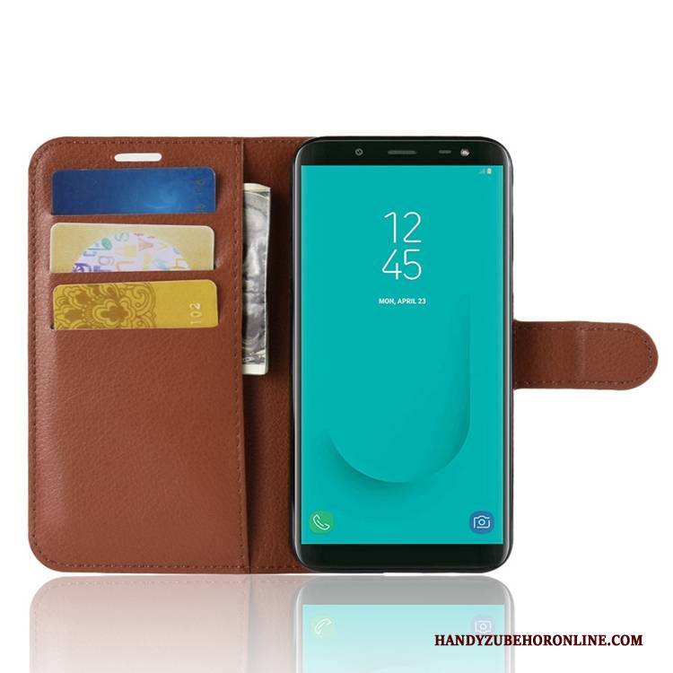 Hülle Samsung Galaxy J6 Geldbörse Karte Blau, Case Samsung Galaxy J6 Schutz Handyhüllen Anti-sturz