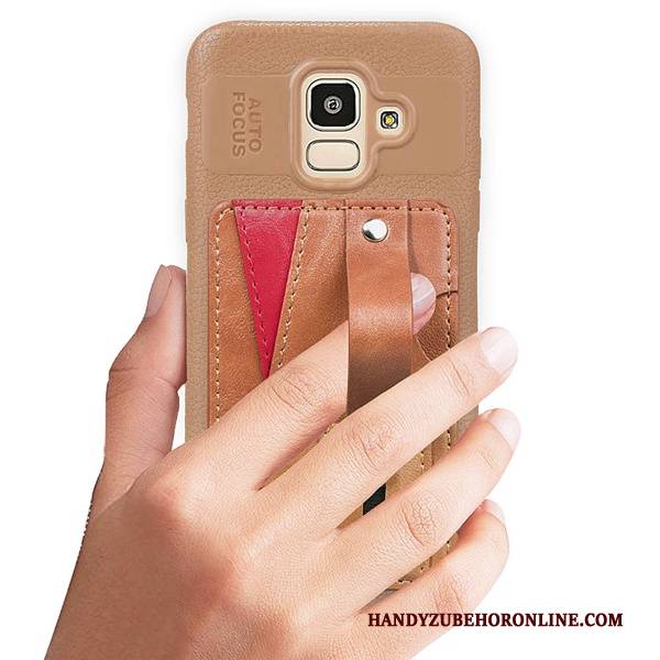 Hülle Samsung Galaxy J6 Halterung Muster Karte, Case Samsung Galaxy J6 Weiche Handyhüllen Anti-sturz