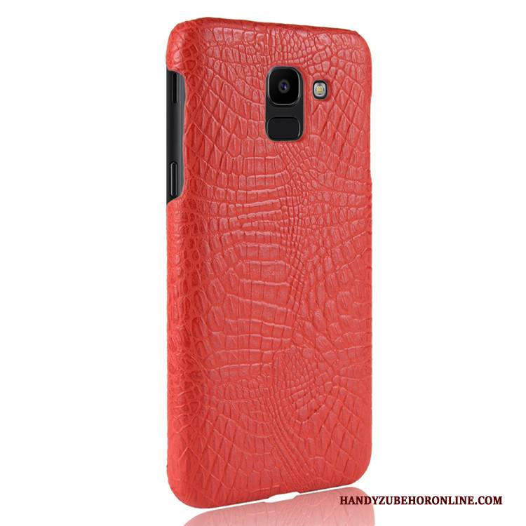 Hülle Samsung Galaxy J6 Leder Krokodilmuster Anti-sturz, Case Samsung Galaxy J6 Schutz Schwer Qualität